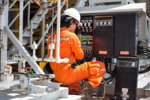 a man doing electrical maintenance